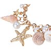 Trendy Shell Charm Bracelets BJEW-PH0002-01-WH-3