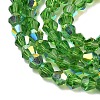 Electroplate Transparent Glass Beads Strands EGLA-K015-18Q-3