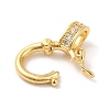 Brass Micro Pave Clear Cubic Zirconia Twister Clasps KK-Q772-14G-3