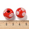 Printed Wood European Beads WOOD-G022-19G-3