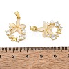 Brass Micro Pave Clear Cubic Zirconia Pendants CU-CBA8C34-04G-3