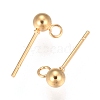 202 Stainless Steel Ball Stud Earring Findings STAS-F141-06G-2mm-2