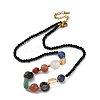 304 Stainless Steel Natural Gemstone Beaded Necklaces NJEW-U026-14G-2