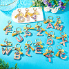 Alloy Resin Polygon Keychains KEYC-TADJ0002-03G-W-3