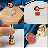 1Pc Golden Tone Brass Wax Seal Stamp Heads with Bamboo Stick Shaped Handles STAM-CP0001-05F-5