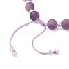 8.5mm Round Natural Amethyst & ABS Plastic Imitation Pearl Braided Bead Braclets BJEW-JB10654-4