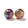 UV Plating Rainbow Iridescent Acrylic Beads PACR-H003-17-2