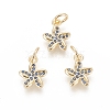 Brass Micro Pave Cubic Zirconia Charms ZIRC-F112-02G-2