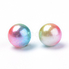 Rainbow Acrylic Imitation Pearl Beads OACR-R065-8mm-A07-2