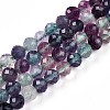 Natural Rainbow Fluorite Beads Strands G-T140-22A-1