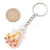 Glass Seed Bead with Acrylic Angel Keychain KEYC-MZ00026-02-3