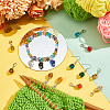14Pcs 14 Colors Faceted Glass Pendant Locking Stitch Markers HJEW-AB00653-5
