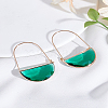 1 Pair Brass Glass Hoop Earrings for Women EJEW-LP0003-53A-3