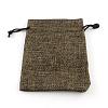 Polyester Imitation Burlap Packing Pouches Drawstring Bags ABAG-R005-9x7-05-1