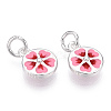 925 Sterling Silver Enamel Charms X-STER-T004-04S-4