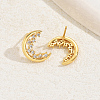 Fashionable Moon Brass Stud Earrings LQ5104-2