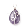 Natural Amethyst Pendants PALLOY-JF01750-03-1