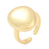 Oval Brass Open Cuff Rings for Women RJEW-G343-15G-4