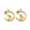 Moon with Rabbit Brass Enamel Pendants KK-G435-08G-2