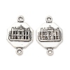 Tibetan Style Alloy Octagon with Church Connector Charms FIND-Z099-16AS-02-1
