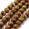 Natural Wood Lace Stone Beads Strands X-G-G763-05-4mm-1