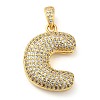 Brass Micro Pave Cubic Zirconia Pendants KK-E061-03G-03-1