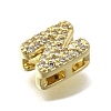 Brass Micro Pave Cubic Zirconia Letter Multi-Strand Links KK-D295-32G-14-2