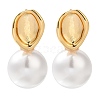 Brass ABS Imitation Pearl Stud Earrings for Women EJEW-B107-04G-1