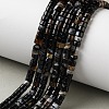 Natural Black Flower Agate Beads Strands G-H230-95-1
