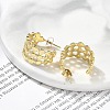 Ion Plating(IP) 304 Stainless Steel C-Shaped Stud Earrings for Women EJEW-A119-15G-3