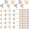 SOFPLATE 100Pcs 2 Color 304 Stainless Steel Ball Stud Earring Findings STAS-SP0001-56-1