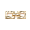 Brass Micro Pave Clear Cubic Zirconia Fold Over Clasps KK-C075-07G-1