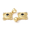 Brass Micro Pave Cubic Zirconia Pendants KK-M246-30G-2