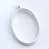 Rack Plating Alloy Oval Open Back Bezel Pendants PALLOY-S047-26B-FF-2