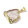 Raw Rough Natural Dyed Quartz Crystal Pendants G-G895-05LG-01-2