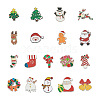 Yilisi 18Pcs 18 Style Christmas Bell & Tree & Sock & Snowman & Candy Cane Enamel Pin JEWB-YS0001-10-2