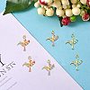 6Pcs 3 Colors Brass Micro Pave Cubic Zirconia Pendants KK-SZ0006-03-2