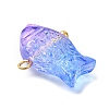 Transparent Spray Painted Glass Pendents PALLOY-JF02117-4