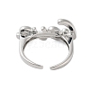 Bass LOVE Open Cuff Rings for Women RJEW-U012-01P-3