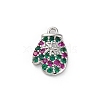 Christmas Series Brass Micro Pave Cubic Zirconia Pendants KK-Q010-01P-03B-1