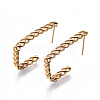 Brass Clear Micro Pave Cubic Zirconia Stud Earrings KK-N232-192-NF-1