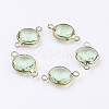 Golden Tone Brass Glass Links connectors LS-GLAA-M004-A-23G-1