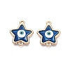 Alloy Enamel Blue Evil Eye Links Connector Charms with Resin ENAM-N071-03B-G-1
