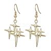 Star Brass Earrings EJEW-JE06114-3