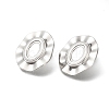 304 Stainless Steel Flat Round Stud Earrings for Women EJEW-M028-03P-2