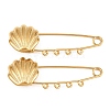 Shell Shape 304 Stainless Steel Safety Pins Brooch Findings SA-CBA098D-16F-G04-1