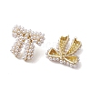 Bowknot Brass Stud Earrings EJEW-M245-01G-1