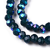 Electroplate Opaque Solid Color Glass Beads Strands EGLA-A034-P2mm-L07-3