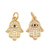Brass Micro Pave Cubic Zirconia Charms CU-CBAB719-04G-B-1