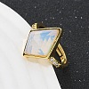 Rhombus Opalite Finger Rings RJEW-B113-01G-05-3